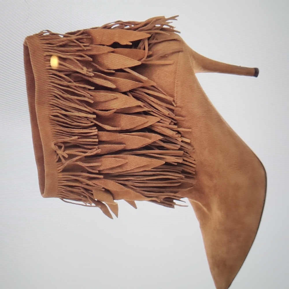 AQUAZZURA Tan suede fringe ankle boots BRAND NEW,, NEVER WORN
